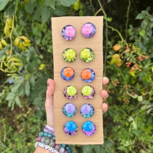 6 Handpainted 24mm Kawaii Rainbow Holographic Safety Eyes