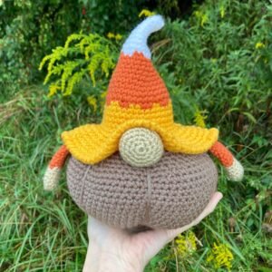 Crochet Fall Candy Corn Pumpkin Gnome Amigurumi | Stuffed Animal | Stuffie/Plush | Plushie
