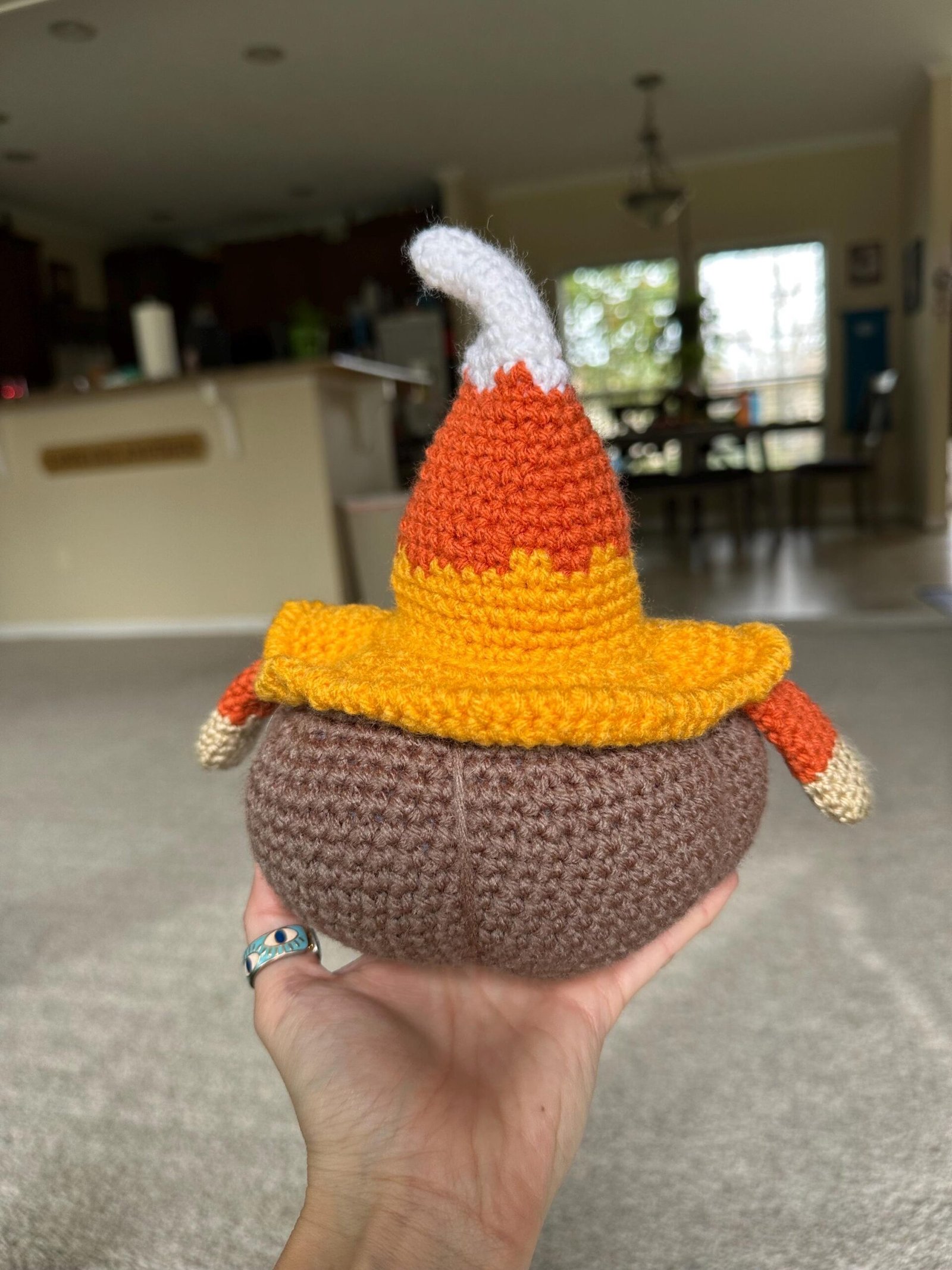 Crochet Fall Candy Corn Pumpkin Gnome Amigurumi | Stuffed Animal | Stuffie/Plush | Plushie - Image 6