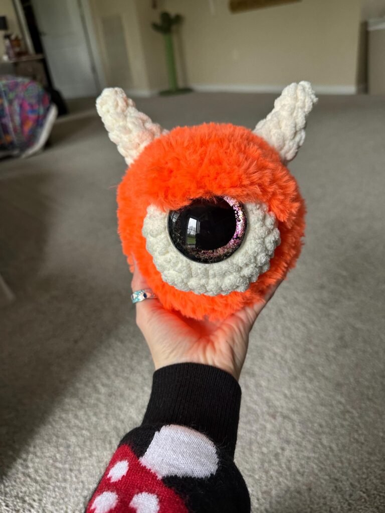 Crochet GIANT fuzzy eyeball monster Amigurumi/Stuffed Animal/Plush/Plushie