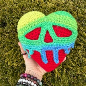 Crochet Poison Heart Amigurumi/Stuffed Animal/Stuffie/Plush/Plushie Valentine’s Day gift