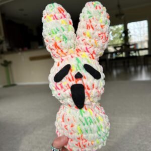 Crochet Scream Inspired Ghostface Bunny/Rabbit Doll Amigurumi/Stuffed Animal/Plush/Plushie