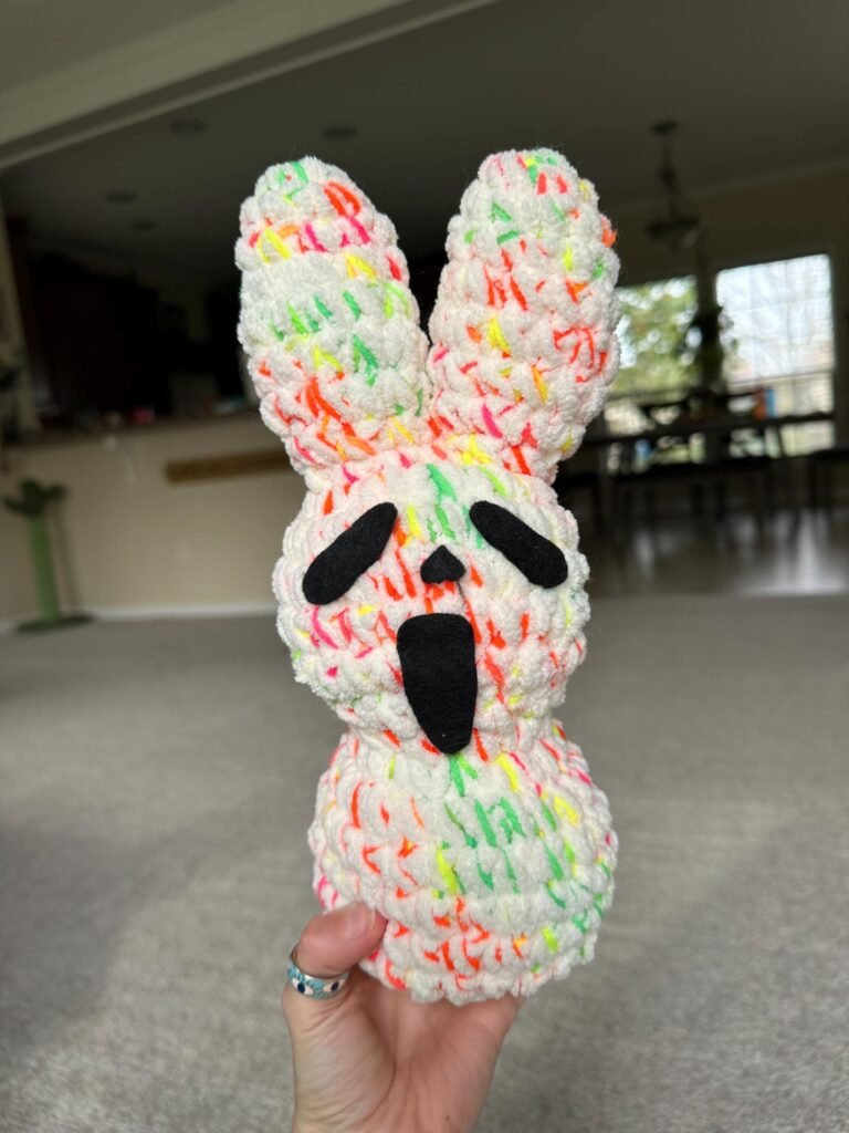 Crochet Scream Inspired Ghostface Bunny/Rabbit Doll Amigurumi/Stuffed Animal/Plush/Plushie