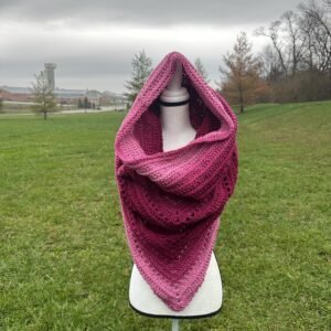 Crochet Wild Oleander Hooded Scarf/ Shawl