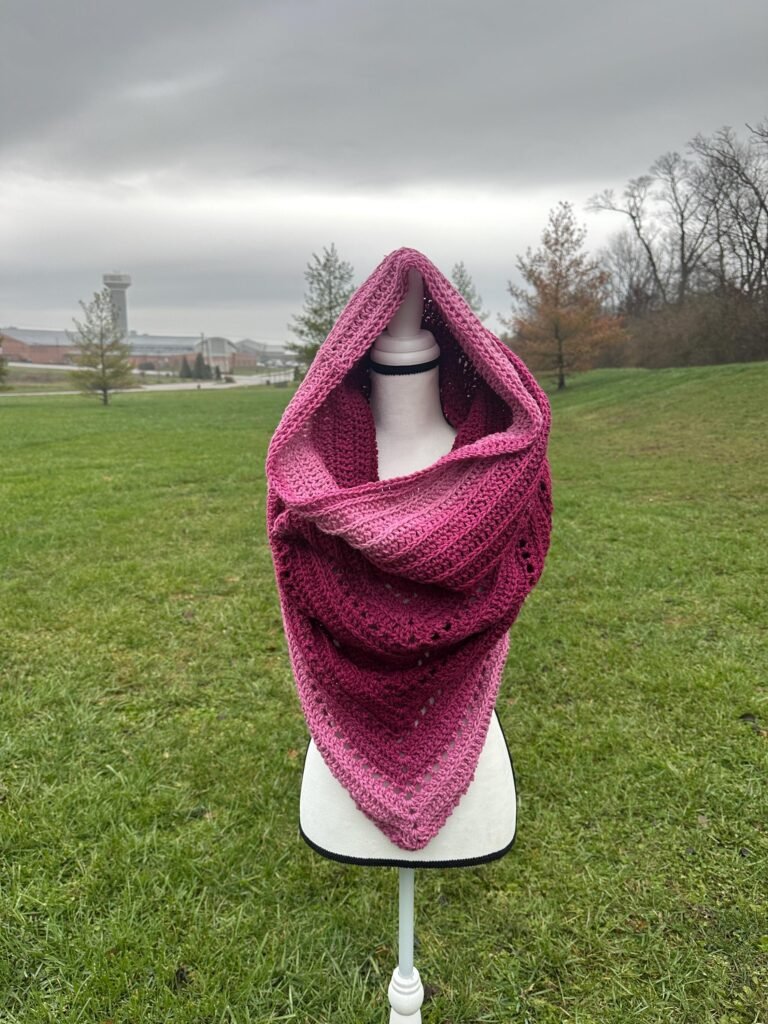 Crochet Wild Oleander Hooded Scarf/ Shawl