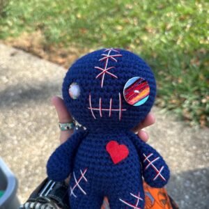 Handmade Crochet Voodoo Doll Amigurumi • Stitched Plush Art • One-of-a-Kind Monster Decor • Gift for Horror & Cute Collectors