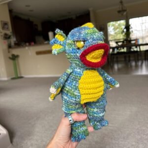 Handmade Swamp Monster Crochet Plush – Unique Creature with Hand-Painted Eyes