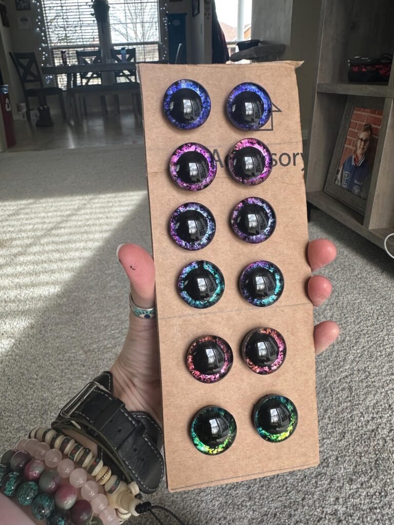 Handpainted Holographic Safety Eyes: 24mm Plastic Eyes (6 Sets)