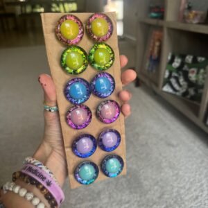 Handpainted Pastel Rainbow Holographic Safety Eyes 30MM (6 Pairs)