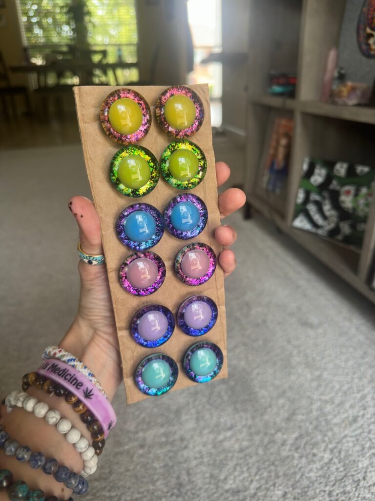 Handpainted Pastel Rainbow Holographic Safety Eyes 30MM (6 Pairs)