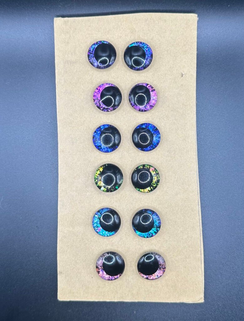 MADE to Order 6x Handpainted Kawaii 18mm SINKER Black Pupil Safety Eyes/Plastic Safety Holographic Eyes/Eyeballs