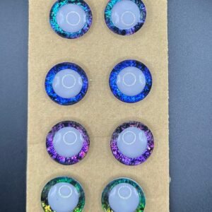 Made to Order 6x Handpainted SINKER 24mm White Pupil Safety Eyes/Plastic Safety Holographic Eyes/Eyeballs