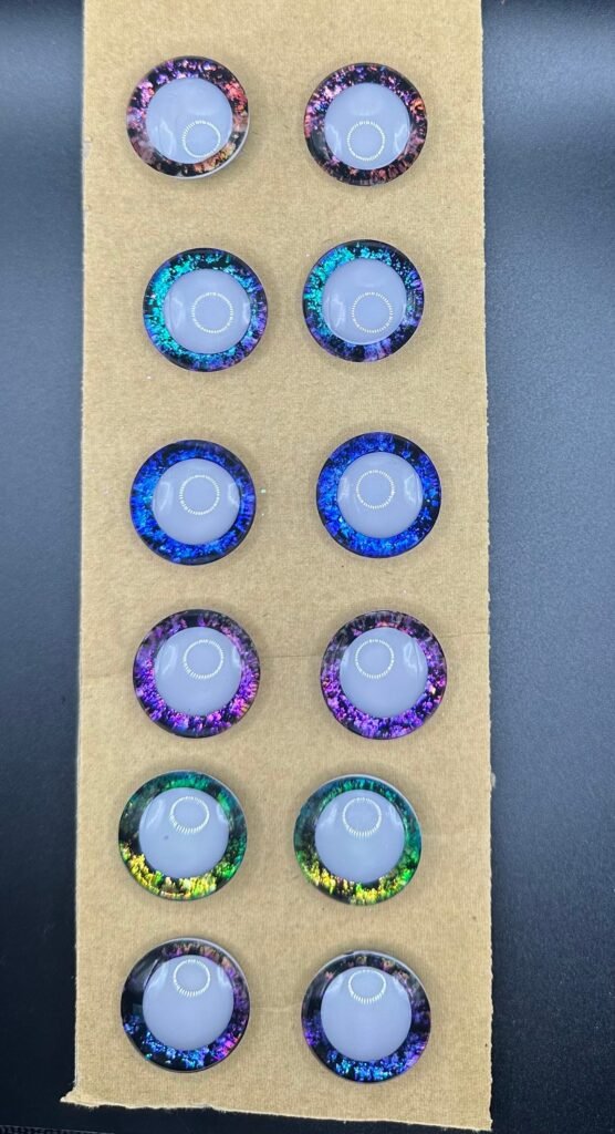 Made to Order 6x Handpainted SINKER 24mm White Pupil Safety Eyes/Plastic Safety Holographic Eyes/Eyeballs