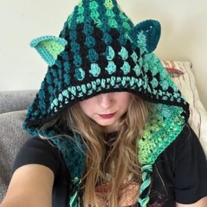 Made to Order Handmade Crochet Fairy Beary/Cat Kitty Hood—One size fits all