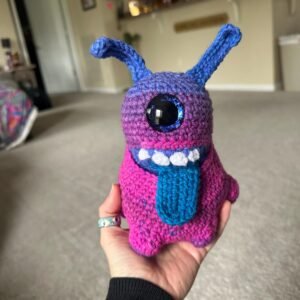 Playful Blob Monster with Hand-Painted Eye