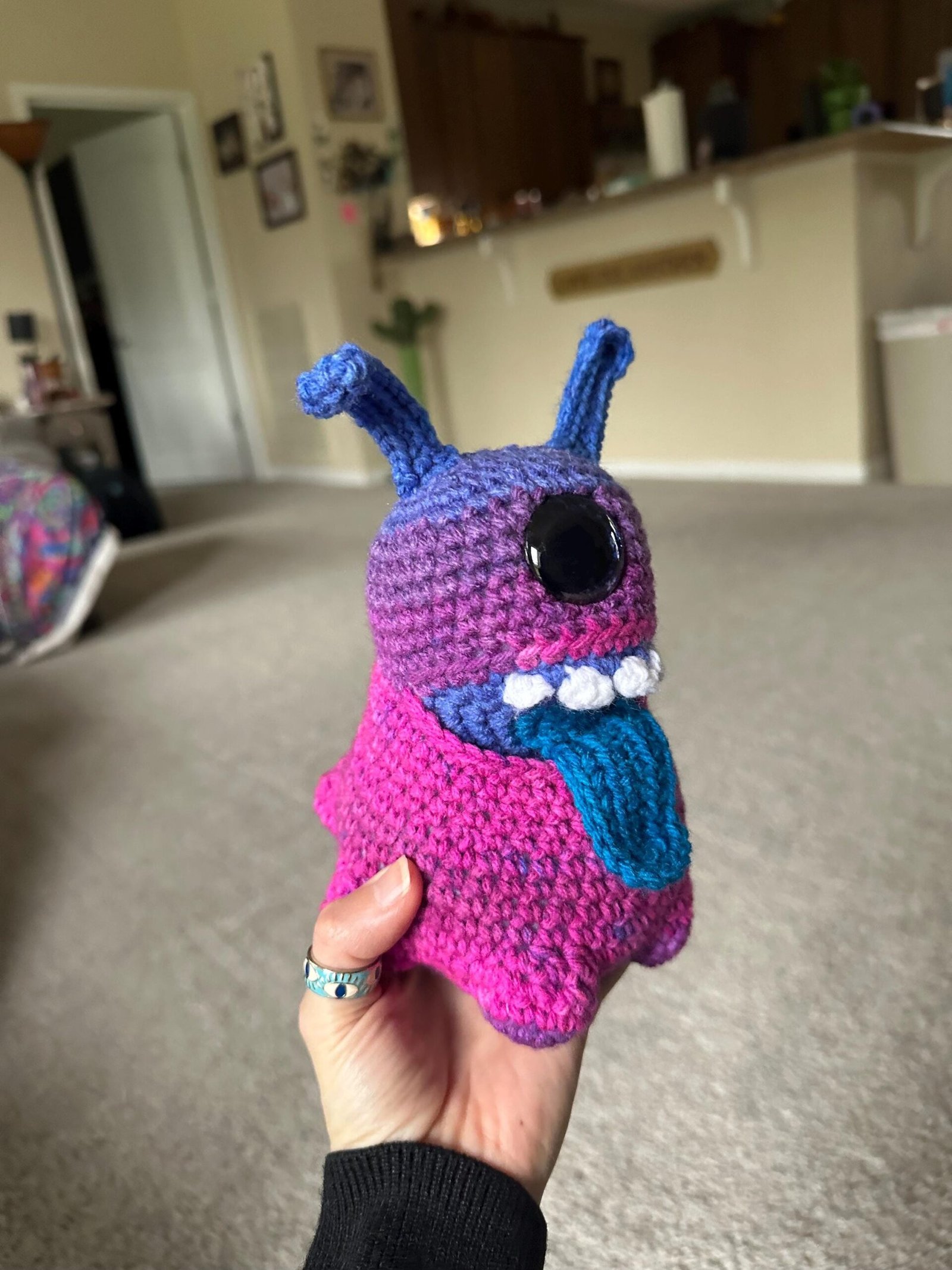 Playful Blob Monster with Hand-Painted Eye - Image 2