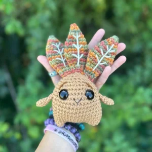 Handmade Crochet Baby Mandrake Plush Cute Root Creature Forest Spirit Amigurumi Fantasy Gift